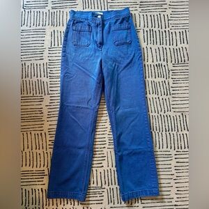 Women’s Wilfred blue high-waisted straight-leg cotton pants
